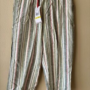 Ruby Rd. Women’s Striped Chinos - Green cream red yellow